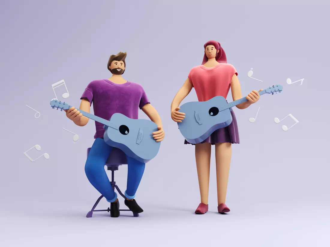 3d-render-cartoon-characters-people-playing-music-musical-instruments