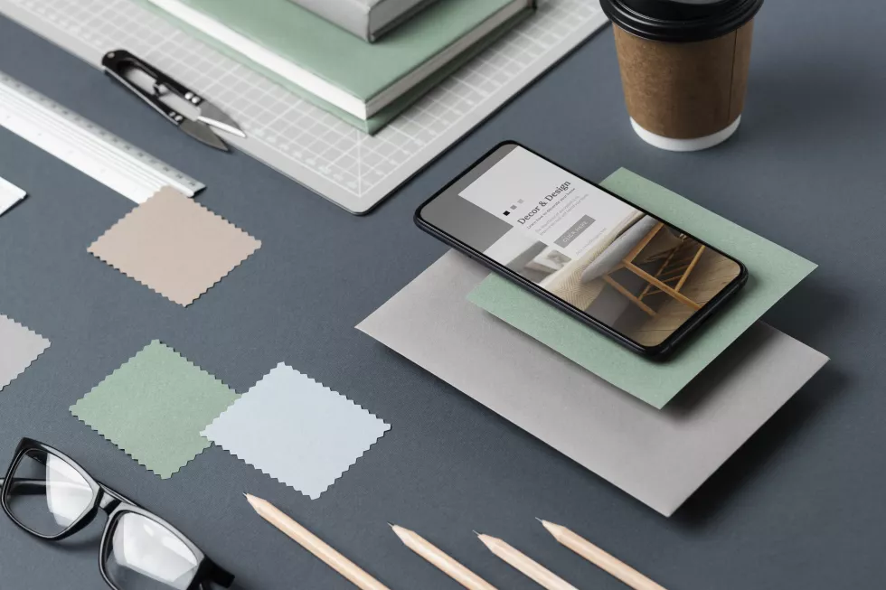 top-view-career-guidance-items-designers