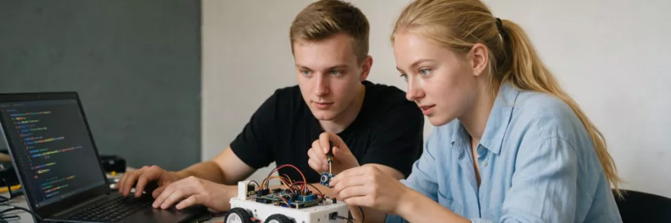students-assembling-a-small-wheeled-ground-robot