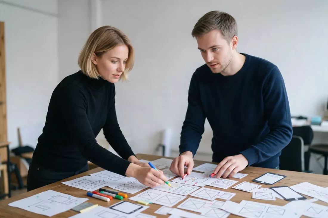 projektanci-ux-ukladaja-papierowe-prototypy-aplikacji