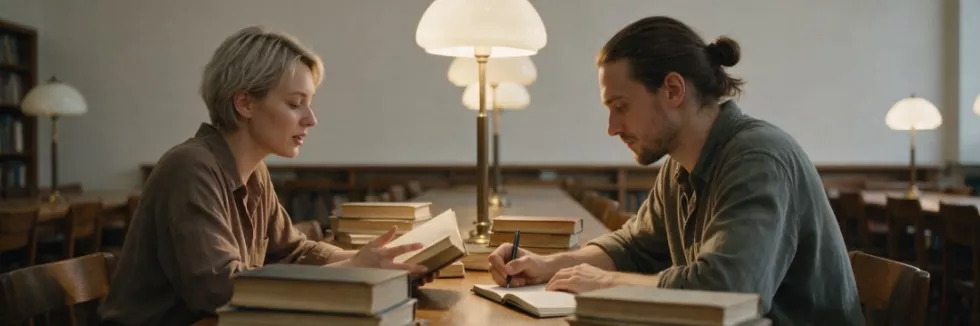 graduate-researchers-debating-among-old-books-in-a-library