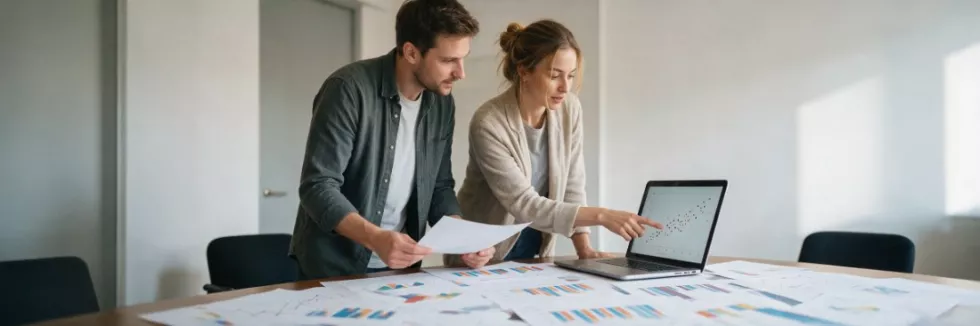 data-analysts-reviewing-printed-charts-at-a-meeting-table