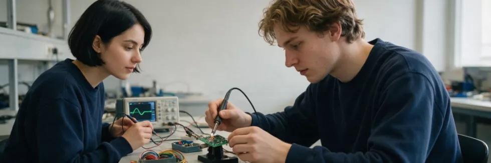 students-soldering-a-circuit-board-at-an-electronics-lab-bench
