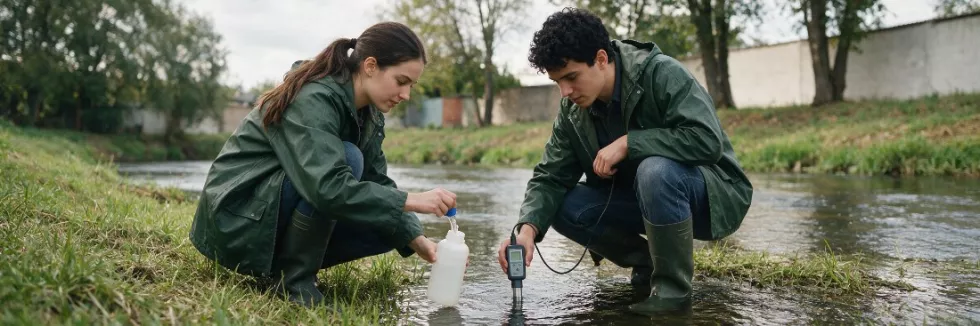 environmental-engineering-students-sampling-river-water-test