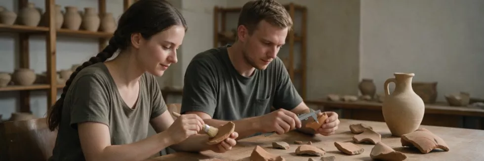 historians-examining-ancient-pottery-fragments