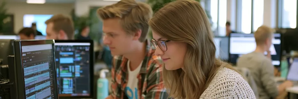 Bachelor-in-Management-and-Artificial-Intelligence-test-young-colleagues-working-on-computers-in-office-environment