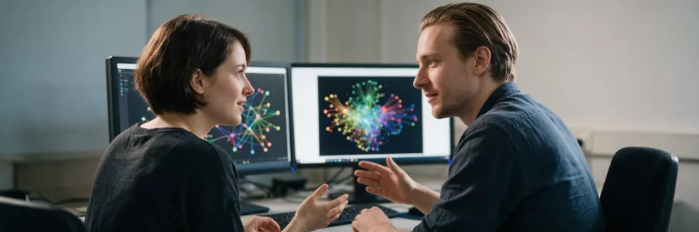 computer-science-researchers-analysing-network-visualisations-test
