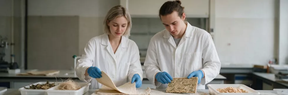 students-testing-plant-based-materials-in-a-lab-test