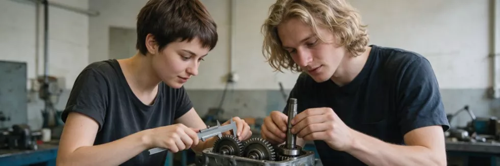 students-assembling-a-gearbox-in-a-mechanical-workshop