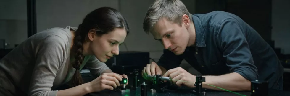physicists-aligning-a-laser-on-an-optical-table