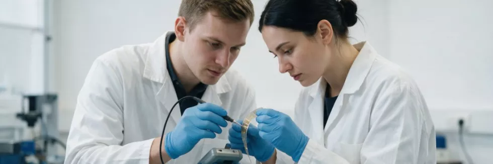 engineers-testing-a-flexible-nanosensor-strip-in-a-lab