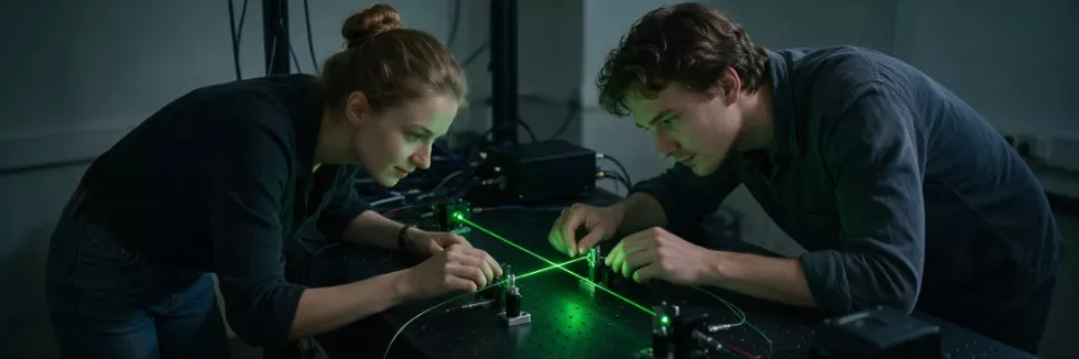 researchers-aligning-a-laser-beam-on-an-optical-table