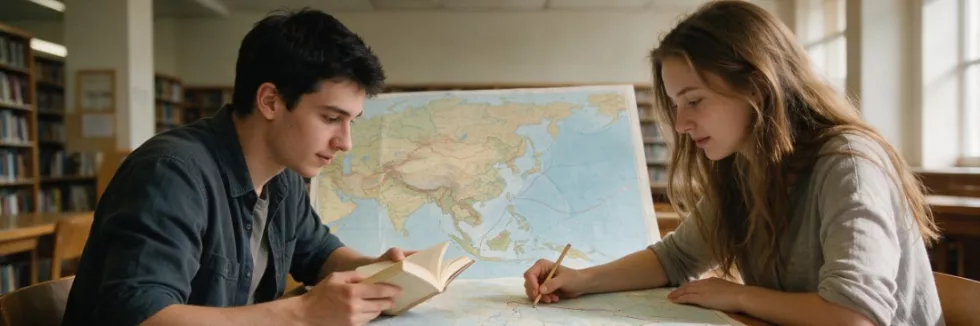students-studying-a-map-of-asia-and-the-pacific