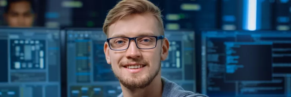 cyber-security-system-and-network-programming-portrait-of-a-smart-and-handsome-it