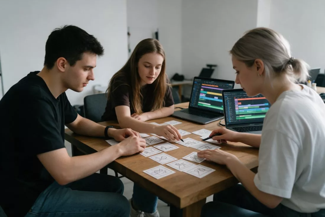 studenci-planuja-produkcje-filmowa-przy-scenorysach