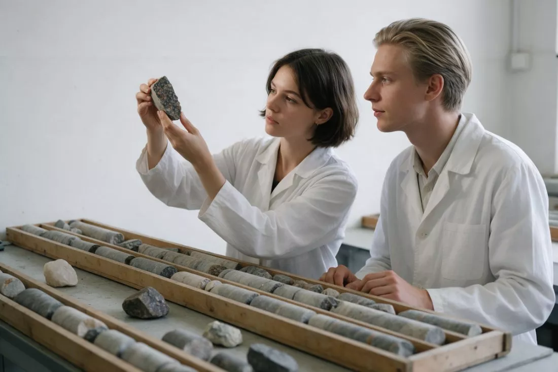 studenci-geologii-ogladaja-rdzenie-wiertnicze-w-laboratorium