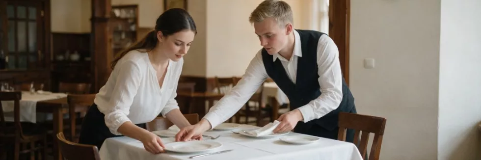 hospitality-students-setting-a-restaurant-table