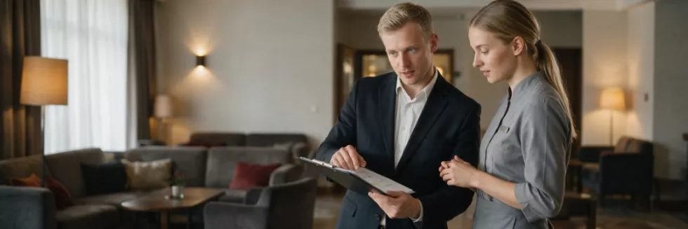 hotel-managers-discussing-a-shift-plan-in-the-lobby