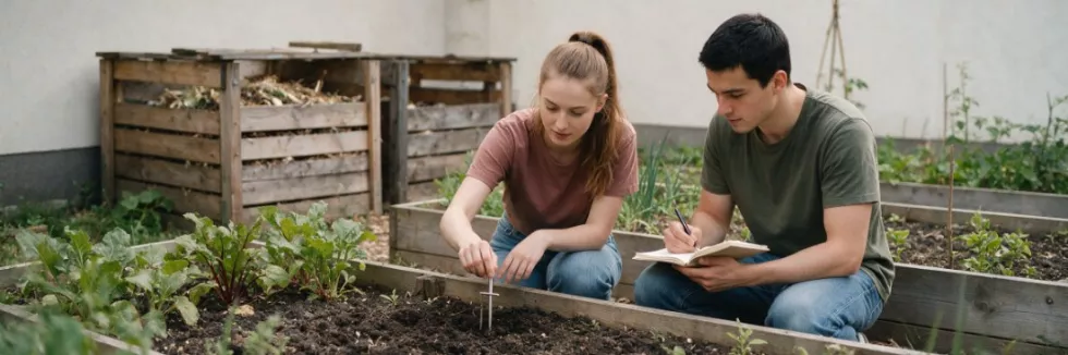 students-measuring-soil-in-a-community-garden