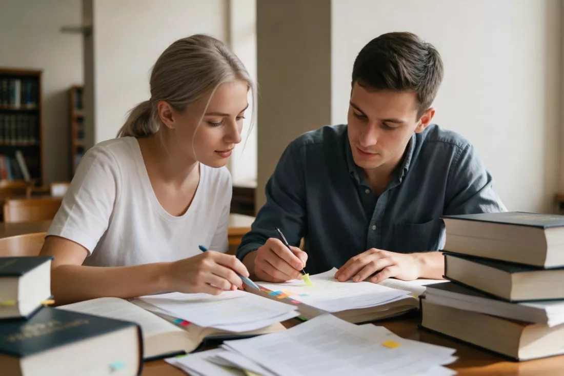 studenci-prawa-analizuja-dokumenty-w-bibliotece