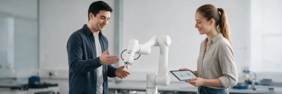 young-managers-next-to-a-collaborative-robot-arm
