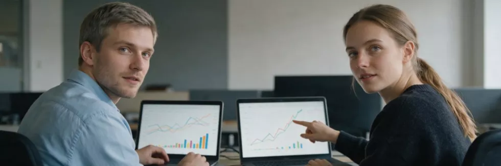 economics-graduates-analysing-market-charts-on-laptops