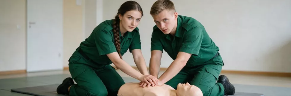 paramedic-students-practising-cpr-on-a-training-manikin
