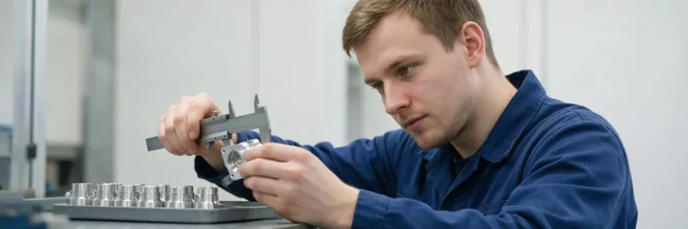 student-measuring-a-machined-part-with-a-caliper-at-an-inspection-table
