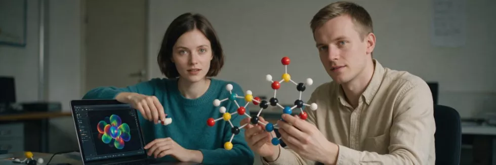 researchers-comparing-a-molecular-model-with-orbital-visualisation