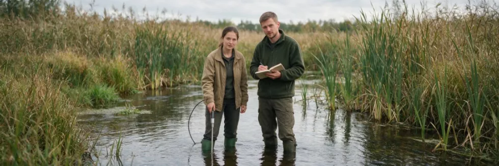 ecologists-measuring-water-quality-in-a-restored-wetland